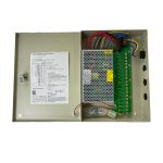 18 WAY AC/DC 12V DC 20AMP CCTV BOXED POWER SUPPLY UNIT LOCK