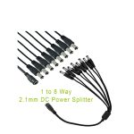 8 Way DC Power Splitter Cable Cord for CCTV Camera 8 Male 1 Female 5.5mm*2.1mm