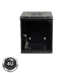 Cabinet 4U-600 | Black Flat Knock down construction wall cabinet | 600*600*4U