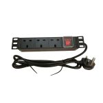 Cabinet PDU-3WAY | 1u 10inch 3way UK pdu with1.5m wire and UK plug ( for 300 Series)