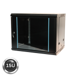 Cabinet 15U-600 | Black Flat Knock down construction wall cabinet | 600*600*15U