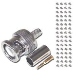 3 PIECE BNC MALE CRIMP ON CCTV CONNECTORS RG59 COAX SECURITY - Image 3