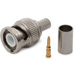 3 PIECE BNC MALE CRIMP ON CCTV CONNECTORS RG59 COAX SECURITY