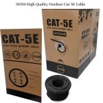 CAT5E 305M UTP SOLID COPPER NETWORK INDOOR/ OUTDOOR BLACK (brown Box)