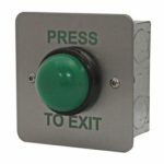 Flush Heavy Duty Stainless Steel Exit Button Green Dome
